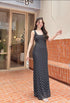 Polka Dot Deep Neck Long Maxi Dress